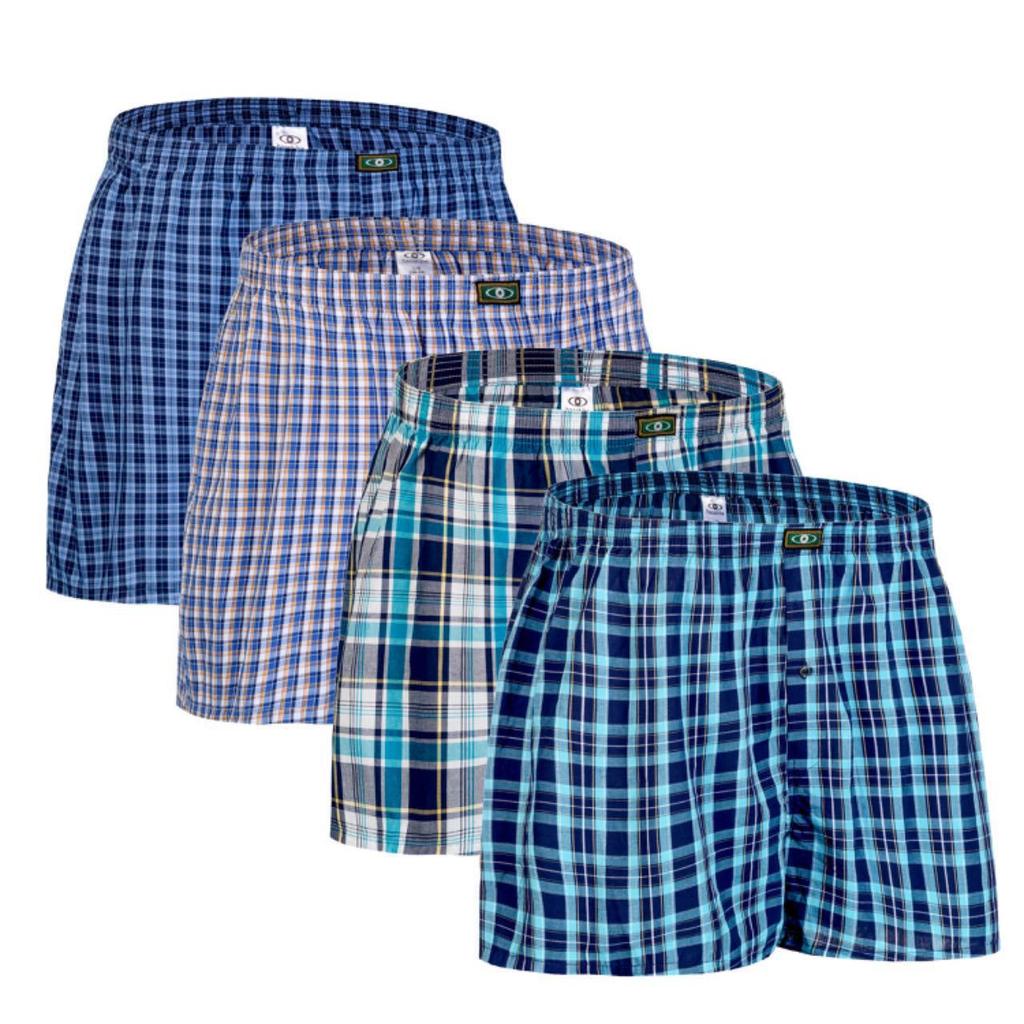 Men's Pure Cotton Boxer Briefs - 4 Pack (US Size)