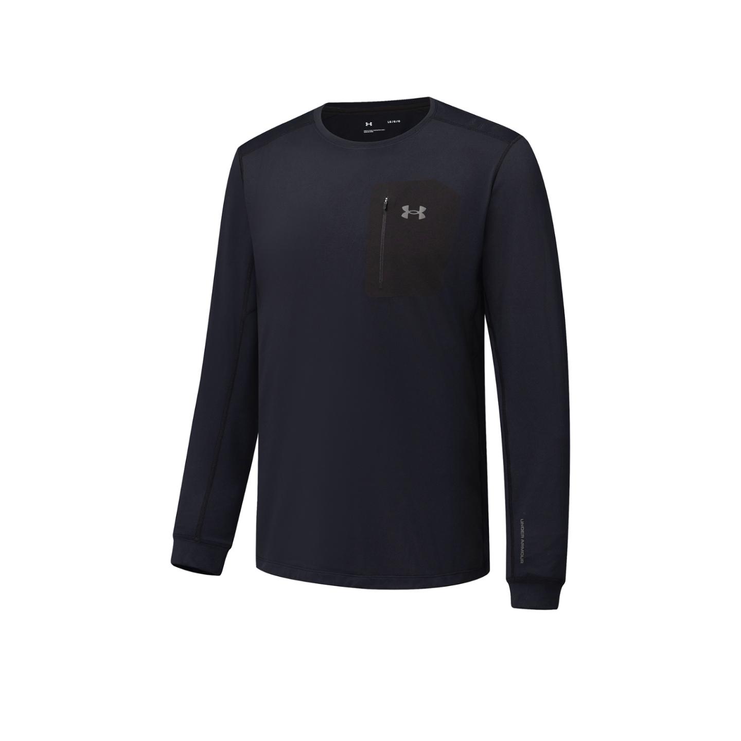 Under Armour Sweatshirts Men s Twilight Black Crew Neck Thickened Regular 14412266- S
