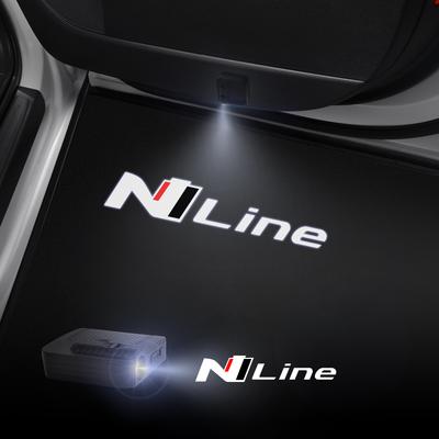 1/2 Peças Luzes de Boas-Vindas para Portas de Carro Linha N Projetor Laser Logo Detecção Sem Fio Para Hyundai Santa Fe Tucson Elantra Kona Sonata NX4