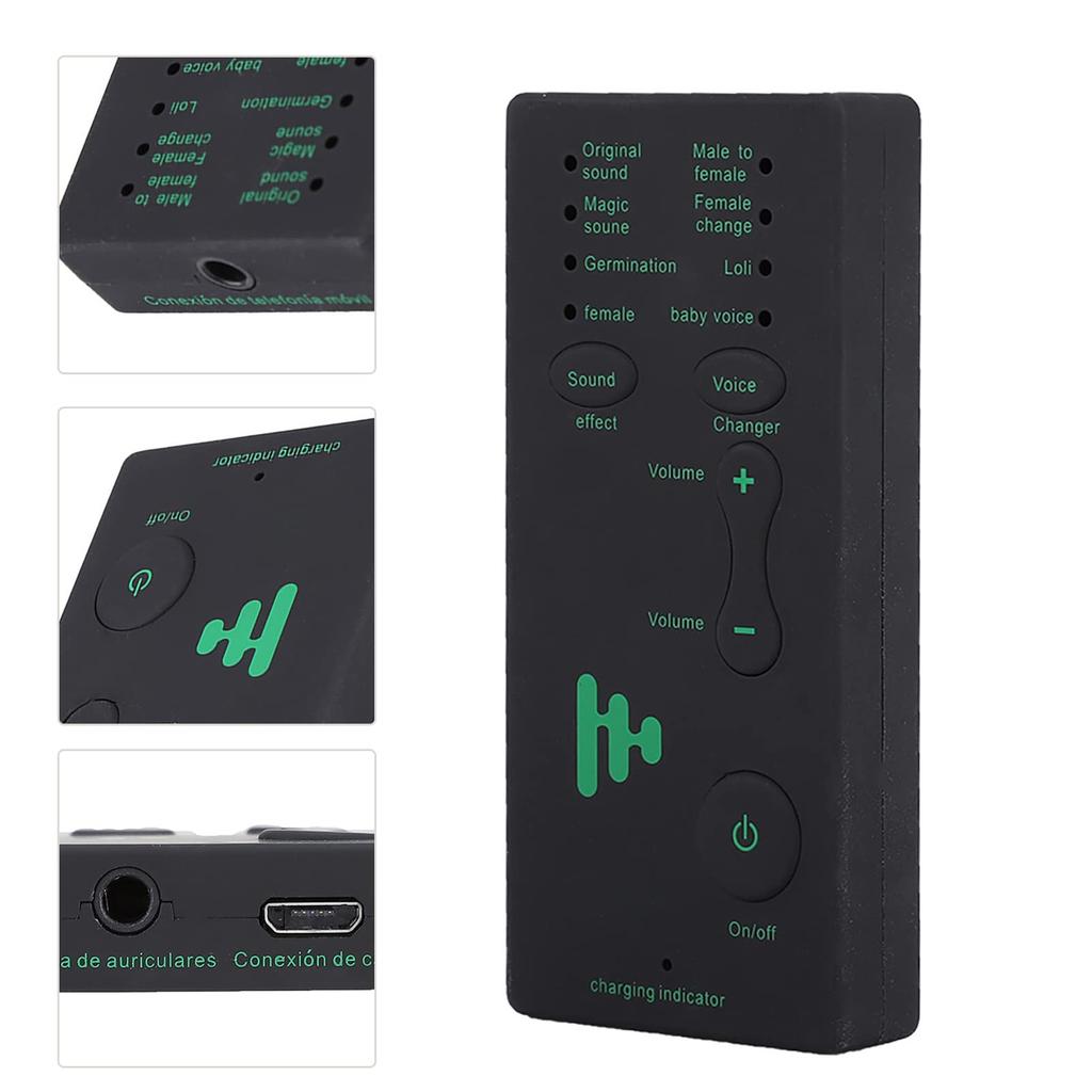 Portable Mini Voice Changer Sound Card for Live Streaming, Male To Female Voice Change with One Click, 4 Sound Effects