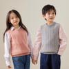 Children's Unisex Round Neck Vest 30% Cashmere 70% Wool Children's Autumn and Winter Cashmere Soft and Warm