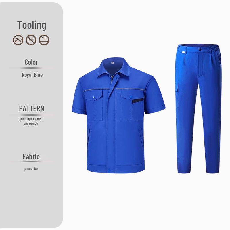 Durable Summer Cotton Twill Workwear Set with Custom Logo - Wear-Resistant Labor Protection Uniform