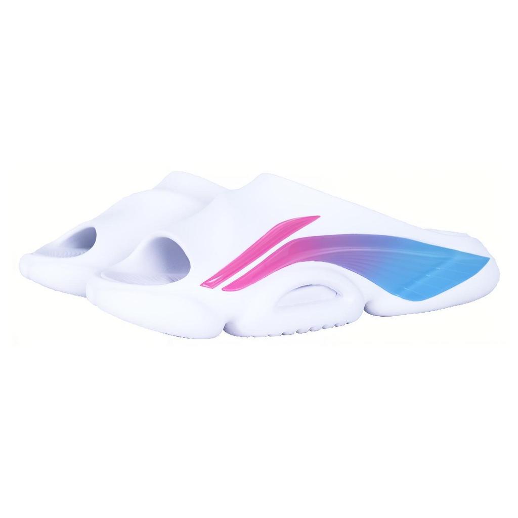 Li Ning Speed 8 EVA Slip Resistant Slide Slippers Men's White Pink Blue Cotton Candy PE Version ABTS009-1