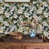 1roll Floral Wallpaper Self Adhesive Wallpaper Green Botanical Wall Covering Washable Removable Decal Wall Stickers for Kitchen Living Room Bedroom