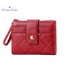 Women Wallet Wristlet Bi-fold Multi-slots Zipper Solid Color Credit Card Holder Faux Leather Students Short Coins