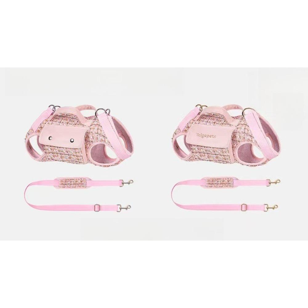 Pet Dog Harness Vest with Leash Set Stylish Breathable Mesh Dog Backpack Detachable Pocket Handles for Small Large Dogs