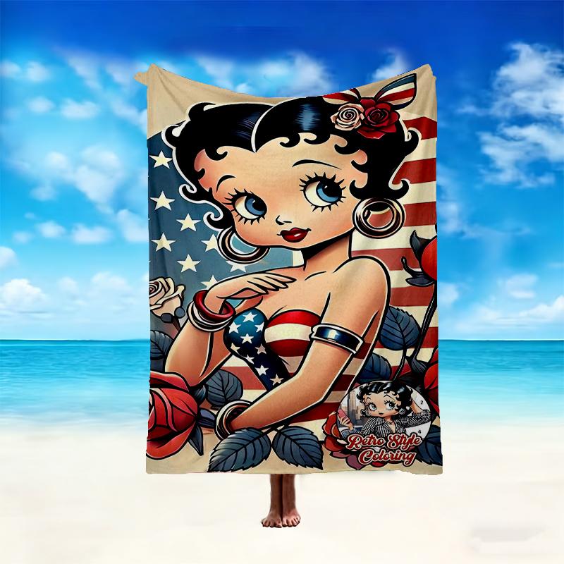 1pc Snug Betty Boop Blanket, Lightweight & Durable Print Blanket, Perfect for Home, Couch, Bed, Picnic, Travel, Office