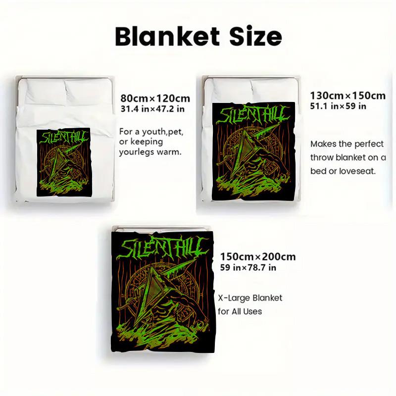 Silent Hill Pyramid Head 2D Flat Pattern Flannel Blanket High quality All Seasons Warmth and Comfort Perfect for Christmas Gifts.MMT0918317