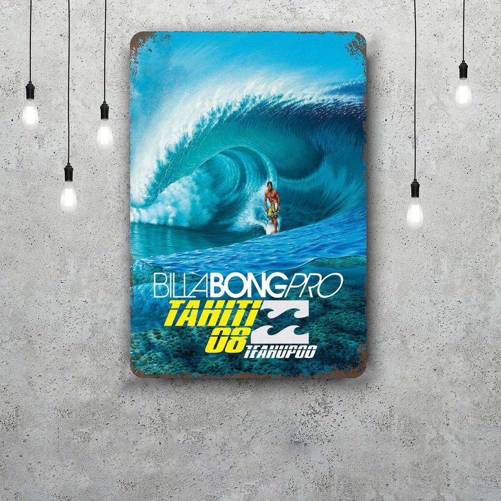 surfing Vintage Metal Tin Signs Posters Decor Retro Metal Plaque Wall Art Decor for Garage Bar