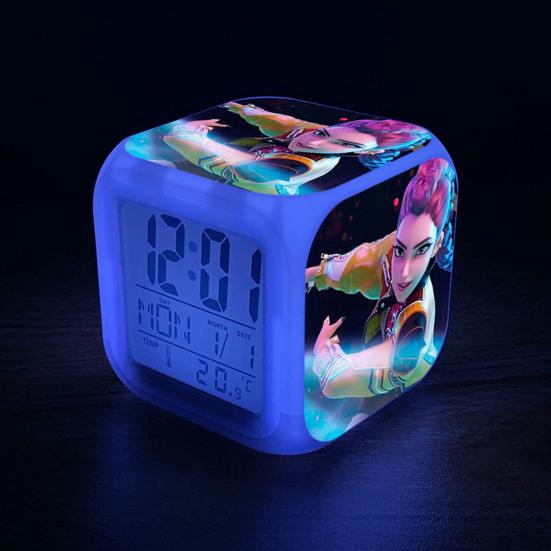 Small Digital Alarm Clock with LED Display for Bedrooms Bedside Battery Operated Electric Clock with Large Number Display Anime Therm Desk Decor for
