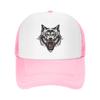 Colorful Wolf Graphic Trucker Hat Breathable Mesh Baseball Cap Adjustable Outdoor Cap