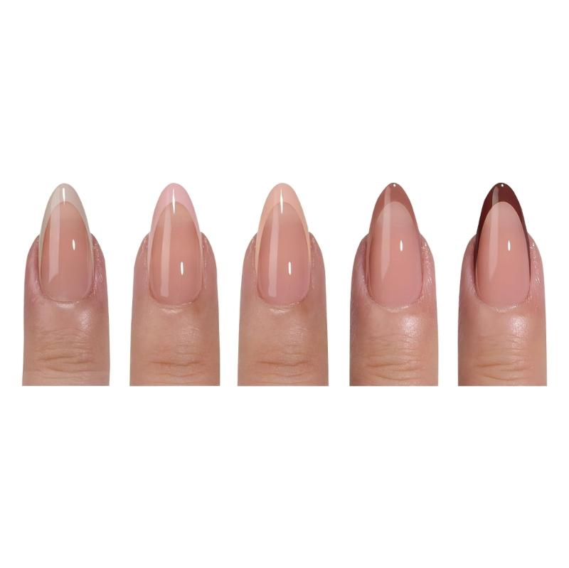 Gels Nails Tips,French Tip Press On Nail 14 Sizes 3 in 1 X Coat Tips with Pre-applied Tip Primer & Base Coat Cover