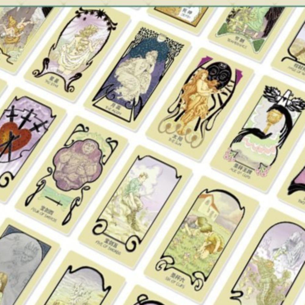 Celestial Journey Tarot : Elegant Art Nouveau Illustration Deck 10.3*6cm - 78-Card Divination Kit