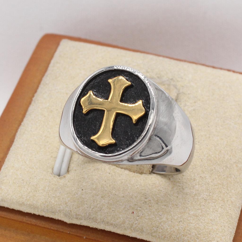 2026 Jewelry, European and American Personalized Retro Cross Men's Jewelry Exquisite Accessory Ring