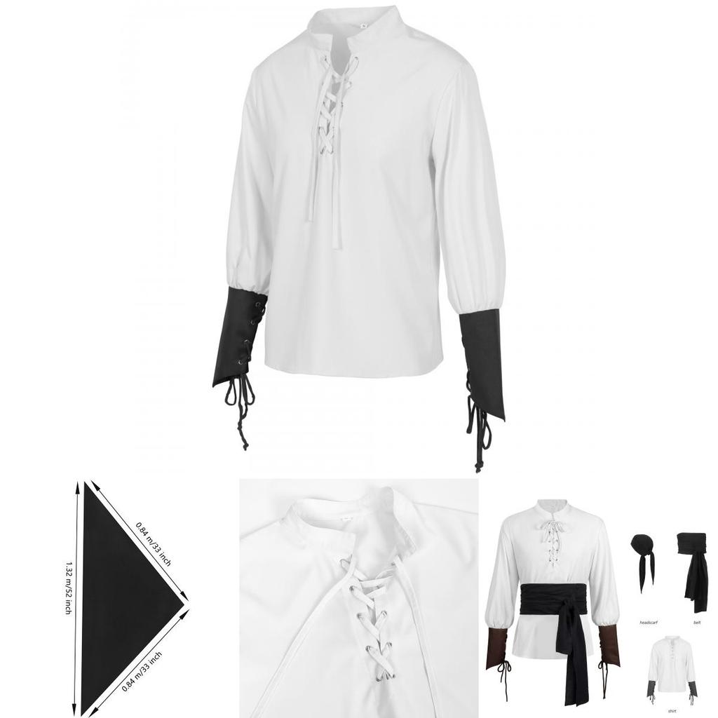 Středověký Steampunk Pirátský Top Vesta Pro Muže S Polyesterovou Látkou Pro Cosplay A Běžné Nošení