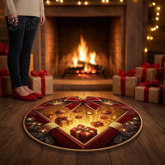 Decorative Floor Mat for Party Christmas 3D Illusion Rug, Black Hole Vortex Visual Effect Mat, Non-Slip Rug Holiday Door Machine Washable Entryway