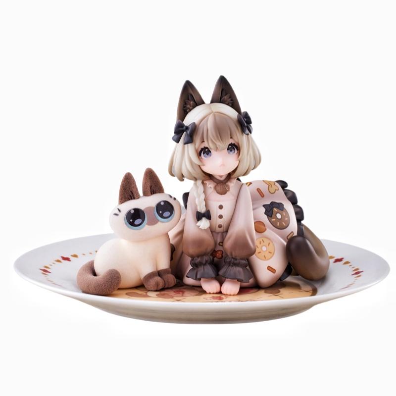 

Ribose Tea Time Cat×Siamese Cat Little Beans Friendship Collaboration Set Special Ver Anime Figure Desktop Cute Figures Toy Gift