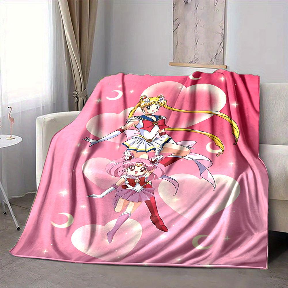 1pc Sailor Moon Flannel Blanket [Cozy Throw Blanket] For Sofa, Bed, Travel, Camping, Livingroom, Office, Couch, Chair, And Bed