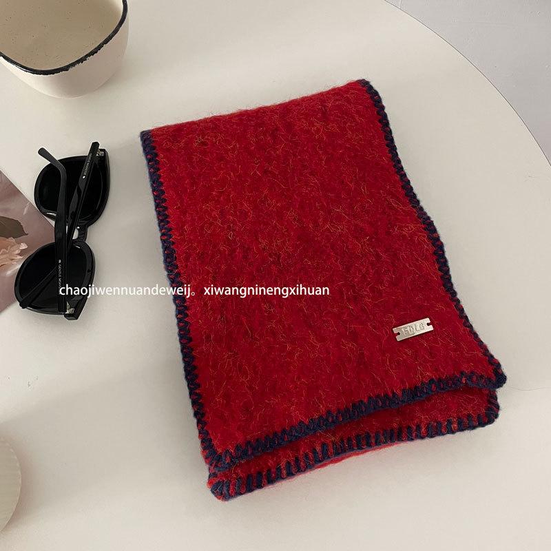 Christmas Series New Red Atmosphere Scarf Collection Women's Winter Wind Advanced Autumn and Winter Warm Scarf
