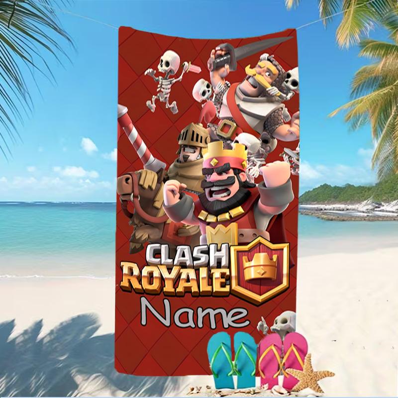 Customizable personalized beach towels Clash Royale themed designs.Suitable for the beach, yoga, sports;ideal as beach accessories
