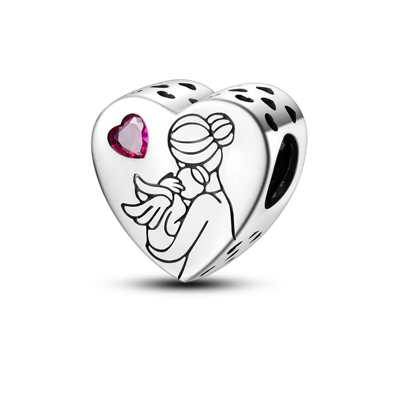 Copper Plated 925 Silver Family Friendship Series Love Beads Pendant Diy Beads Bracelet Necklace