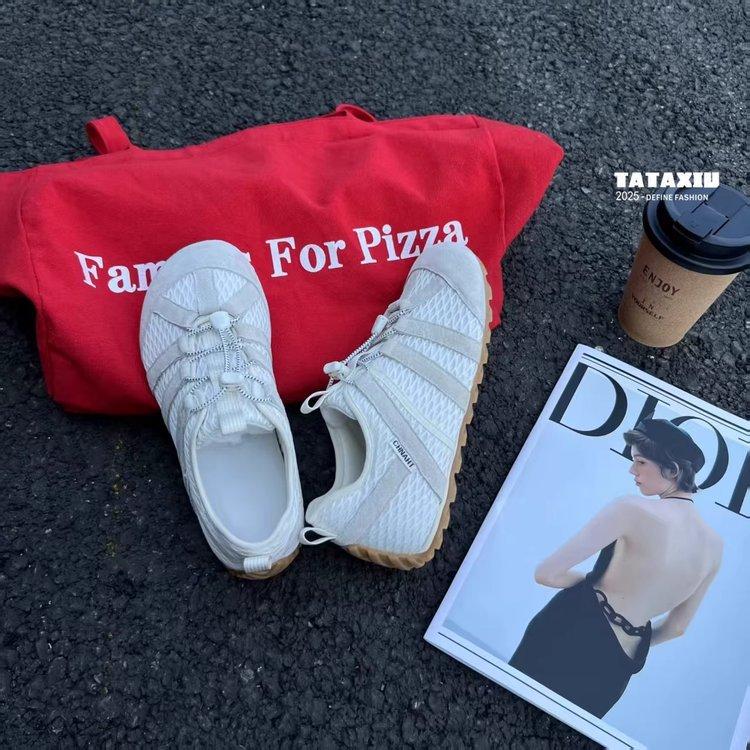 Ugly cute platform Forrest Gump shoes women's 2025 summer new fashionable breathable mesh casual sports shoes retro German training shoes