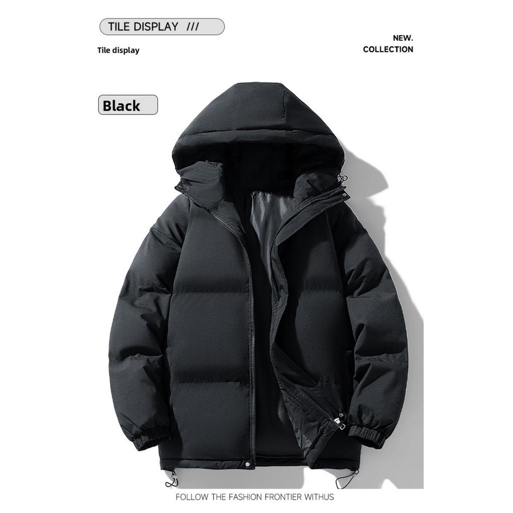 Unifarbene vielseitige Baumwolljacke für Damen, Herbst und Winter, koreanischer Stil, trendig, locker und dick, lässige Baumwolljacke für Paare