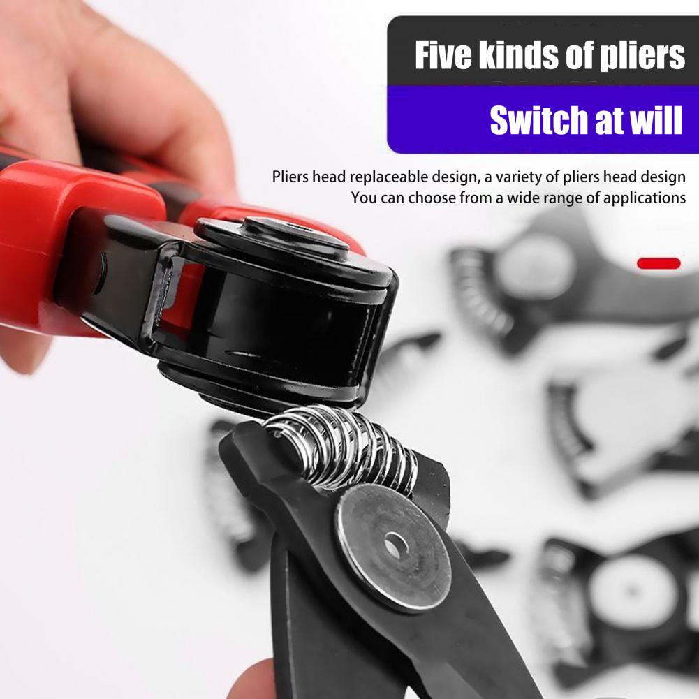Interchangeable Plier Set Heavy Duty Multifunctional Plier Set with Interchangeable Hand Tool Crimping Pliers Versatile for Diy