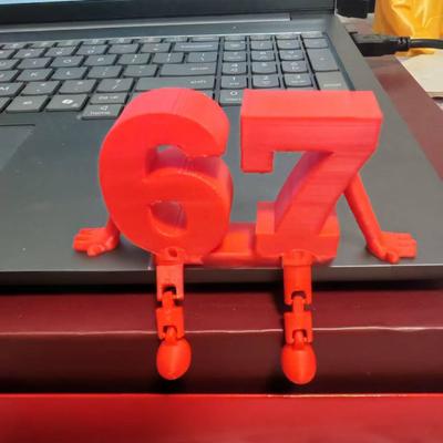 3D Printed 67 Figurine with Articulated Legs Movable Joints Six Seven Fidget Toy Cartoon Number Desktop Decoration Ornament