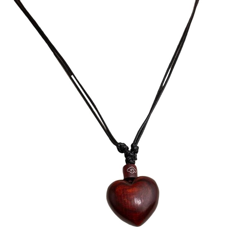 Ethnic Hand Braided Cord Necklace Featuring Openable Wood and Zinc Alloy Pendant for Cultural Fashion Stress Relief