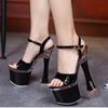 Fish Toe Platfrom High Nightclub Super Sandals Women's Work Catwalk Pole Dance Shoes Crystal Bottom Platform LFD