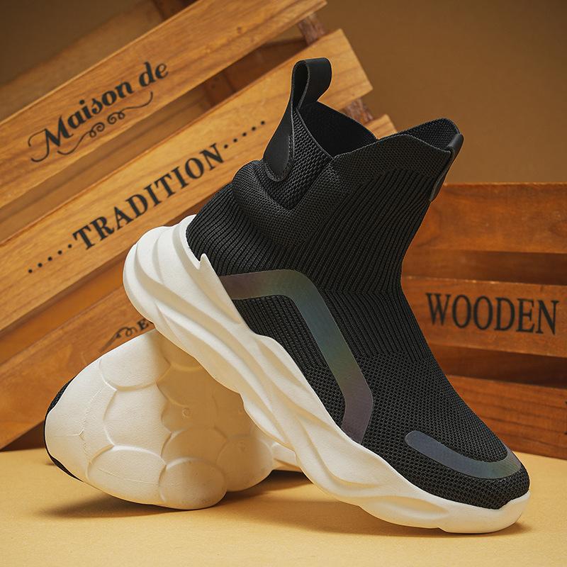 

Четырехсезонные мужские носки и туфли средней высоты 2024 года в тренде в стиле Гонконга, толстая подошва, персонализированная спортивная обувь для студентов для мужчин 39