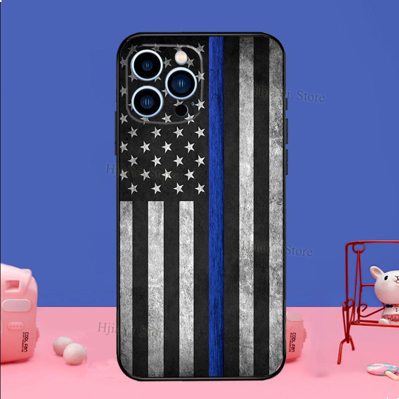 Police Phone Case For iPhone 16 15 12 13 Mini 11 14 Pro XS Max Plus X XR Silicone Cover