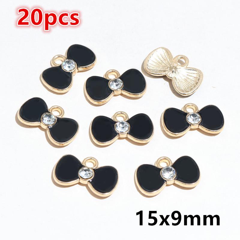 10-20pcs Bow Charms Pendant Enamel Alloy Metal Craft DIY Jewelry Making Accessories Findings for Earrings Necklace Bracelets