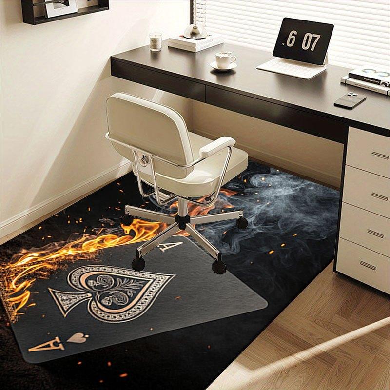 Black Burning Ace of Spades Playing Card - Unique Poker Deck AccessoryOffice Mat Home Decor Office Desk Chair Carpet for office ph101
