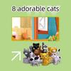 Non-Toxic City Cat Hotel Sets Children A-Frame Pet House Apartment Garden Villa Sakura Tree Building Blocks Friends Animal Toy Kid Gifts