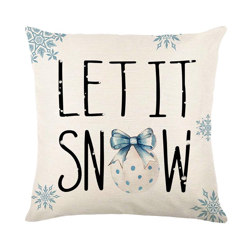 

Christmas Gingerbread Man Printed Pillow Cover Polyester Breathable Home Sofa Cushion Cover Bedroom Cushion Cover 45 * 45Cm (without pillow core)