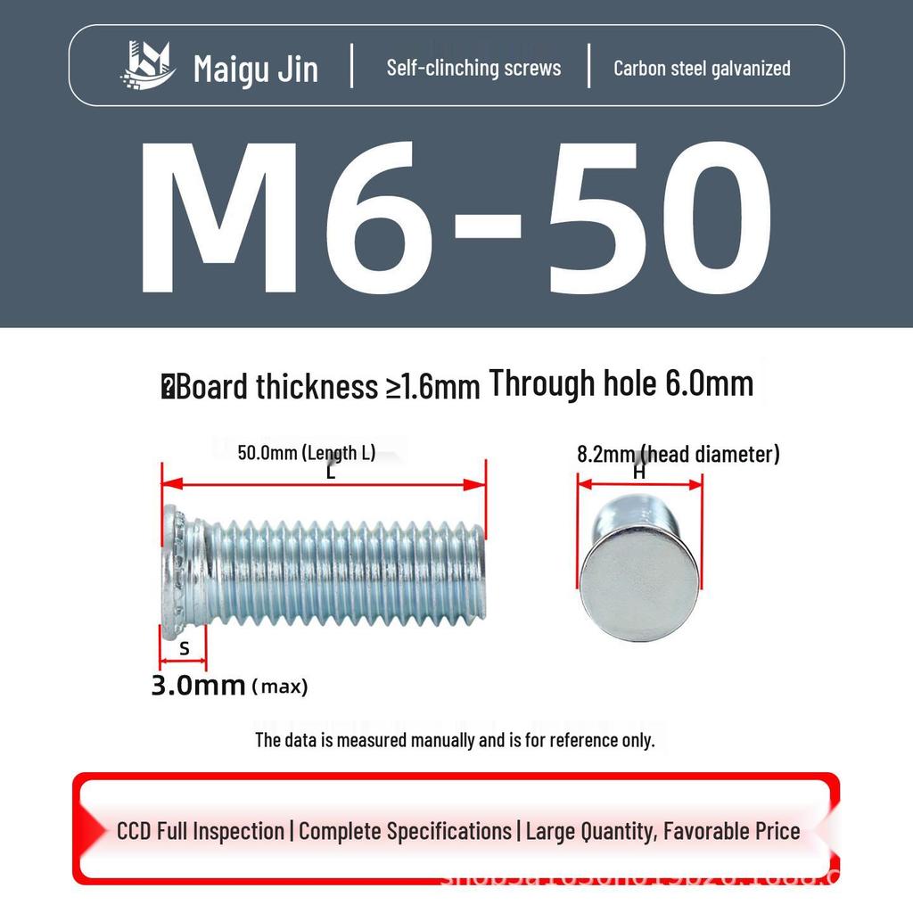 Flat Head Carbon Steel Galvanized Rivet Nuts FH-M2 to M10 - Free Shipping