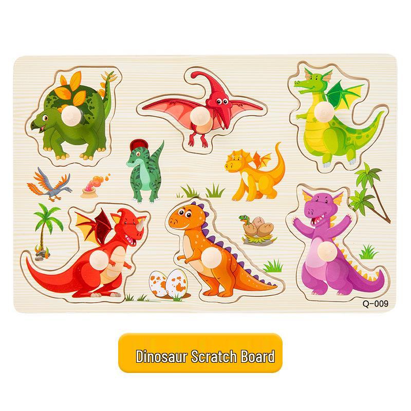 Montessori Wooden Shape Matching Jigsaw Building Blocks - Early Childhood Educational Toy