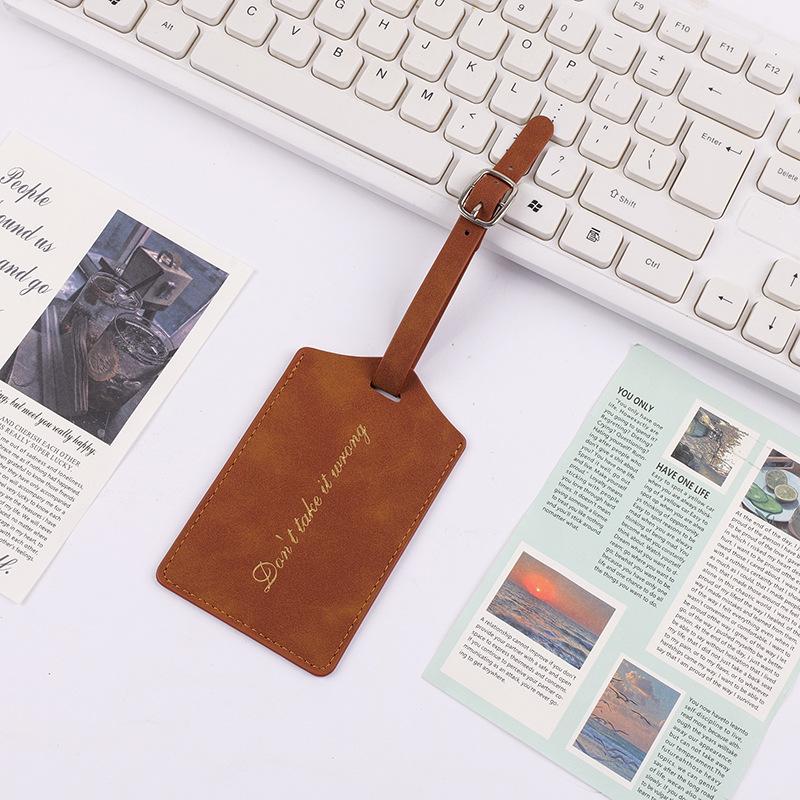 

Бирка для багажа из ПУ кожи, деловая, адресная этикетка для чемодана, бирка для багажа, этикетка для ручной клади, клипса для имени/ID/адреса, дорожные аксессуары коричневый