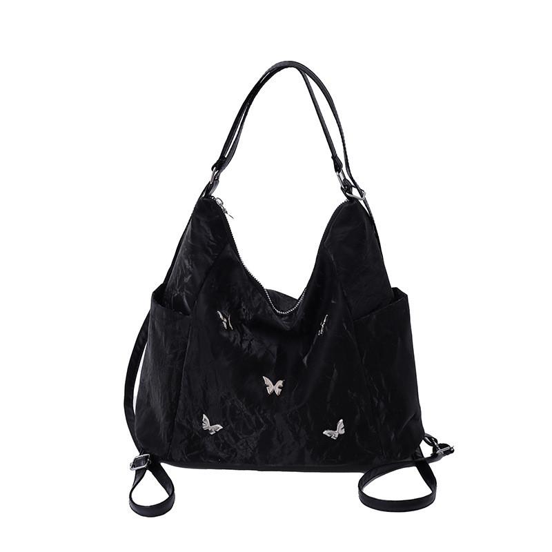 Стильный женский рюкзак большой вместимости на осень 2024 года, городской шик и минималистичный дизайн Black No Pendant