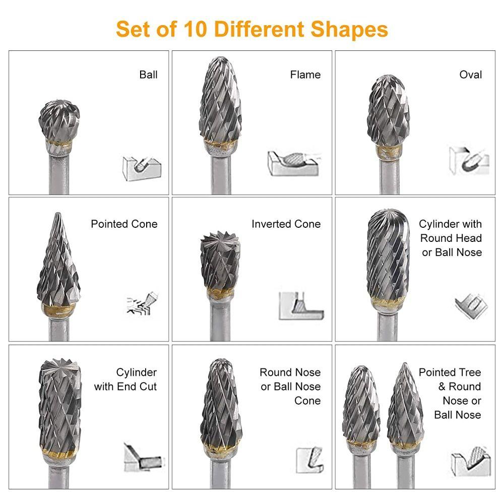 File Double Diamond Electric Grinding Head For Dremel Rotary Tool Burr Drill Bits Milling Cutter