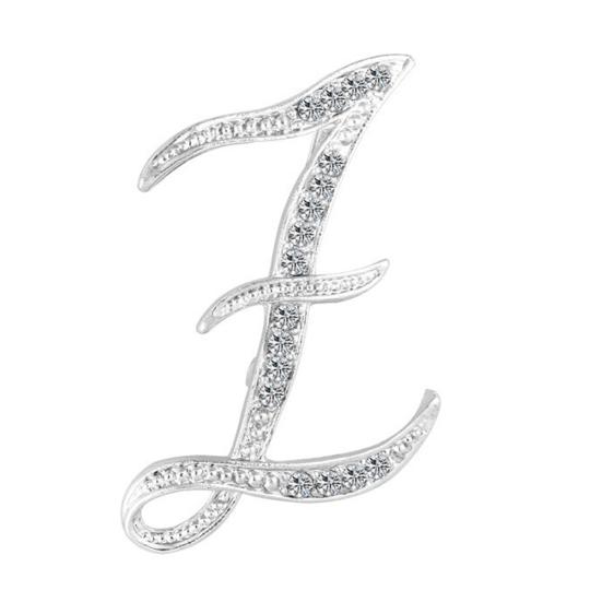 1 Pc Fashion Unisex Rhinestone English Letters Alphabet A-Z Brooch Pin Ornament