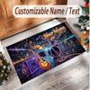 Alfombra de Terciopelo de Cristal Suave con Tema General de Música, Impresión de Nombre y Texto Personalizados, Alfombra de Suelo Antideslizante para Dormitorio Sala de Estar