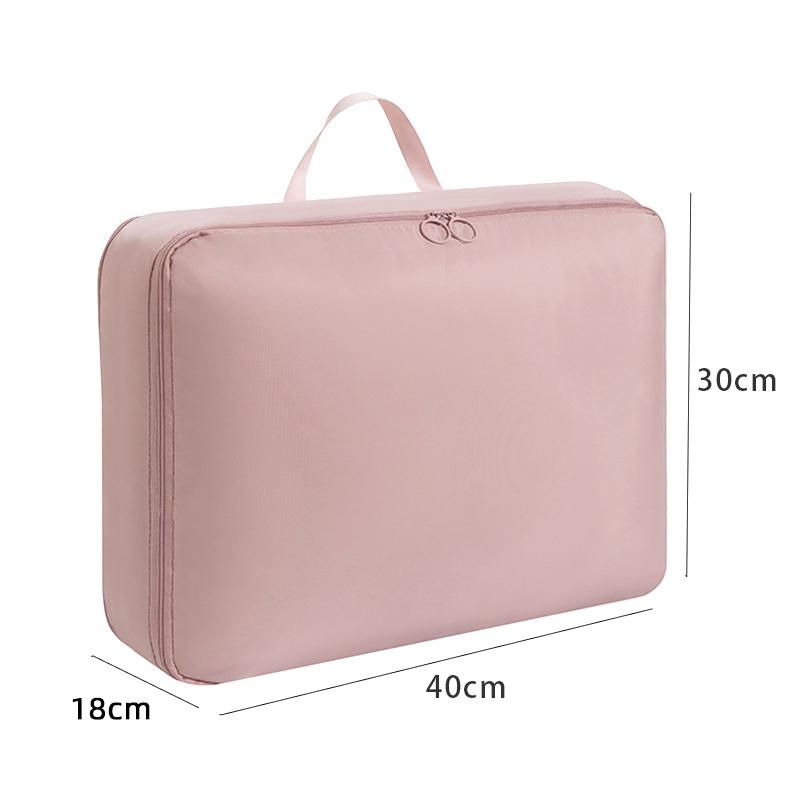 

Сумка для хранения пуховой куртки из полиэстера, большая вместимость, складная сумка для хранения пуховой куртки с ручкой, сжатая дорожная сумка для одежды L розовый