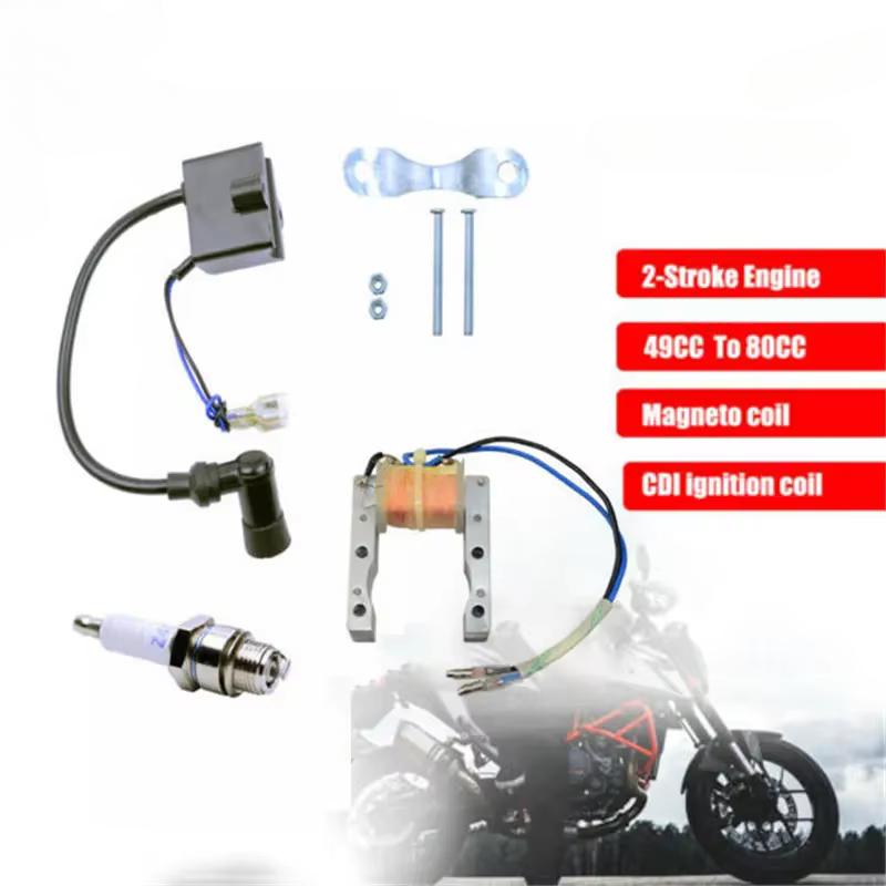 

Магнето 3 шт./компл. Статор Катушка зажигания CDI Свеча зажигания Электрический комплект Для 49 60 66 70 80 куб.см Моторизованный велосипед Толкательный велосипед