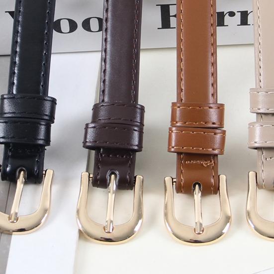 Women Belt Adjustable Length Imitation Leather Waistband Solid Color Waist Belt Dresses Shirts Pants Skirts Accessories