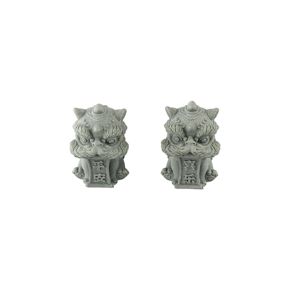 Artwork Awakening Lion Ornament 3D Lion Mascot Statue Cute Chinese Stone Lion Ornament Tea Pet