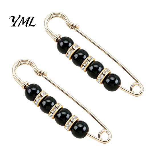Neckline Fixation Clip 2Pcs Faux Pearl Waist Tightener for Pants, Reusable Cincher Pin Invisible Button Loose Jeans, No Sewing Waistband Skirts Jeans