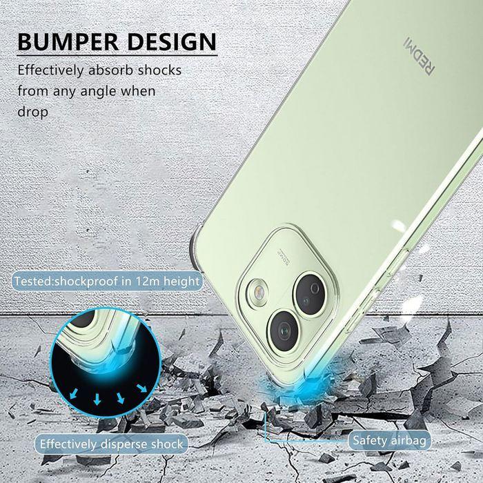 Coque pour Xiaomi Redmi Note 17 Pro Max 5G, Silicone Antichoc Slim Coins Renforcés Transparent